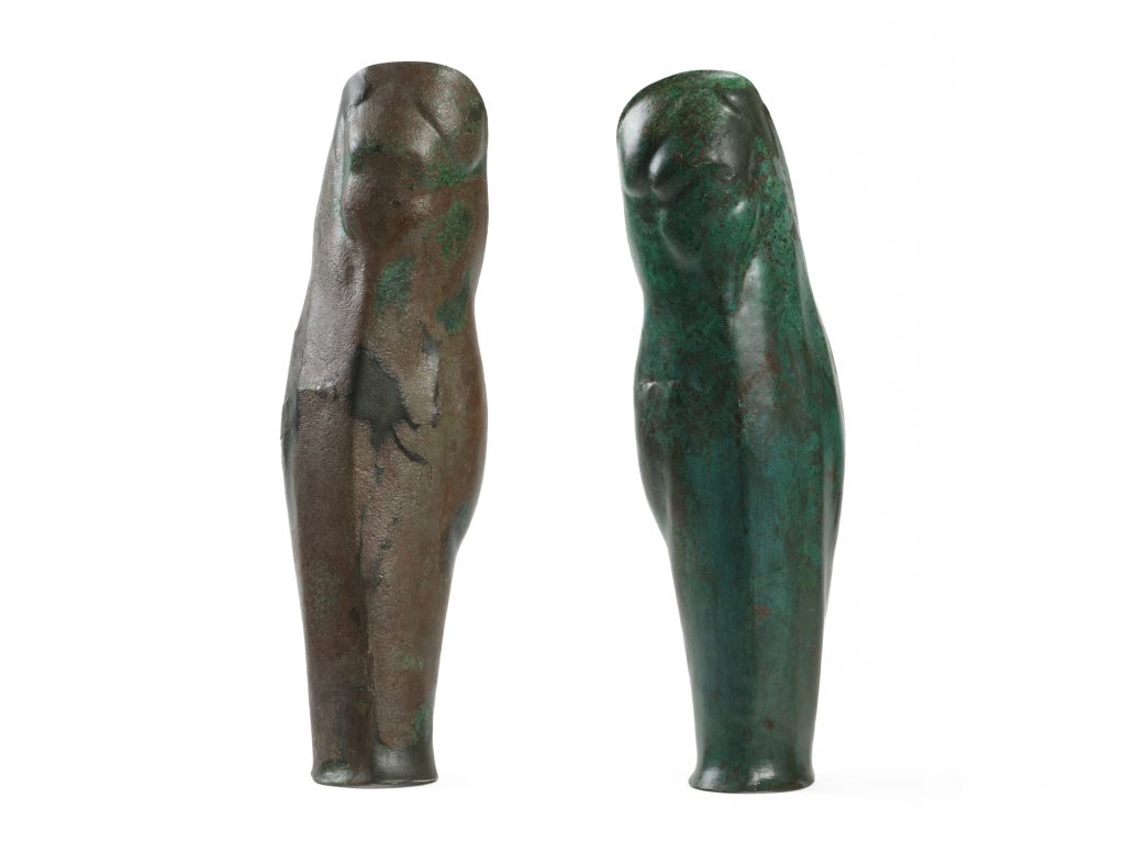 Pair of bronze greaves